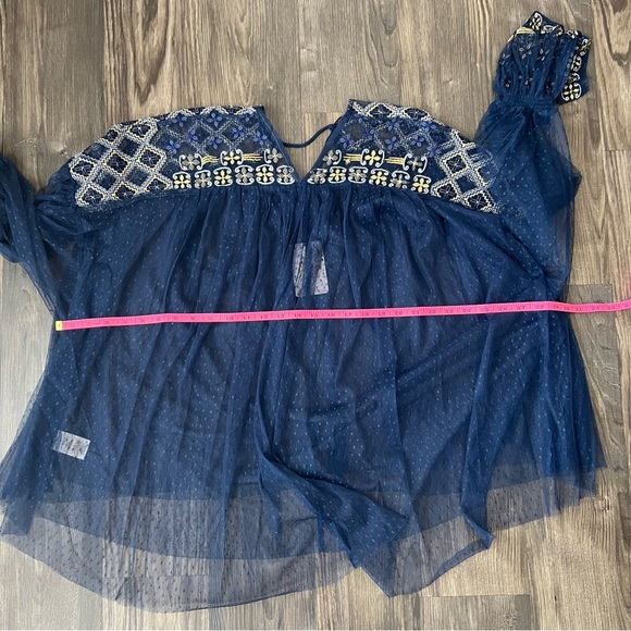 Free People NEW Joyride Sheer Embroidered Lace Top - Picture 15 of 15